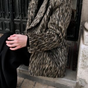 Blazer à poils doux léopard