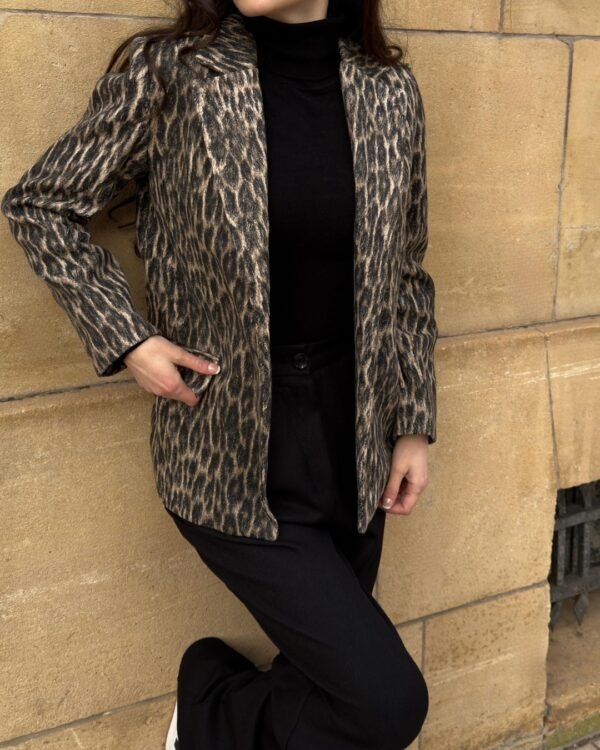 Veste fine de blazer léopard