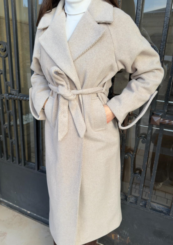Manteau long à fine rayure – Image 3