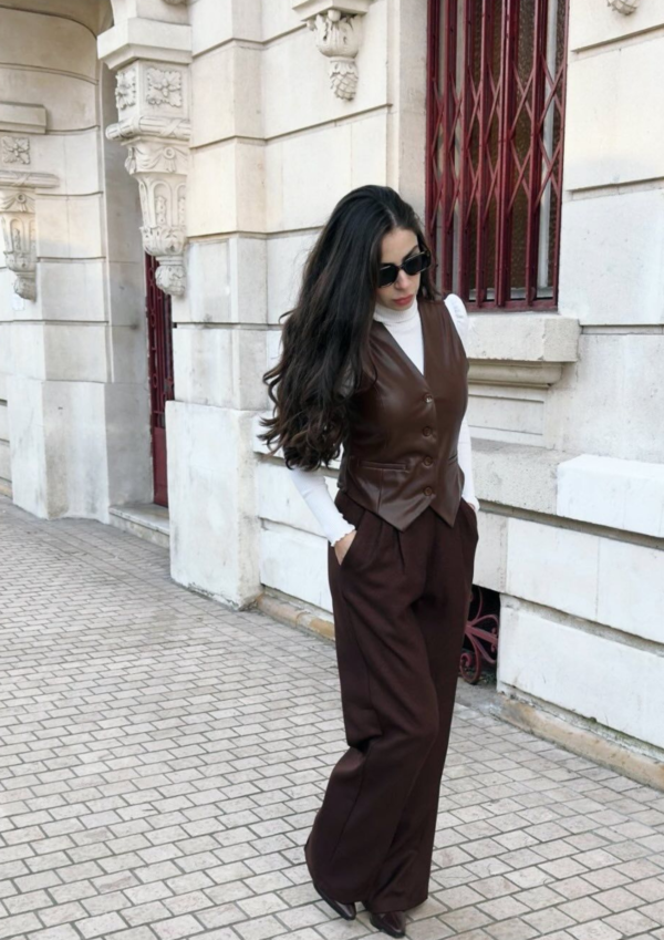 Pantalon de tailleur marron  – Image 4