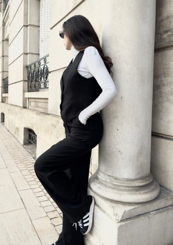 Ensemble pantalon et gilet tailleur noir – Image 4