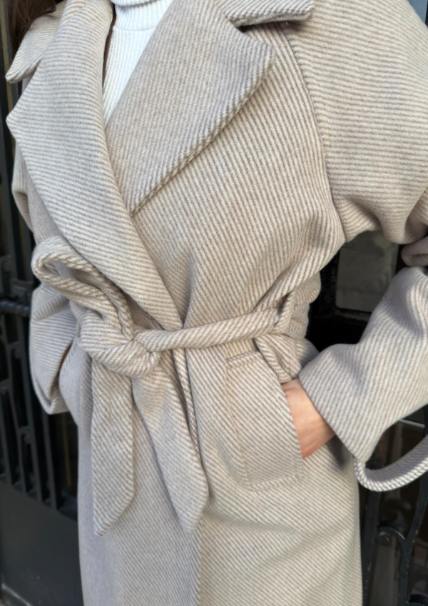Manteau long à fine rayure – Image 2