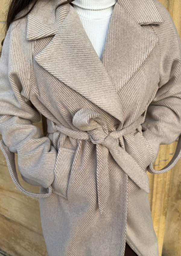 Manteau long à fine rayure – Image 5