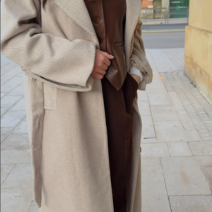 Manteau long à fine rayure