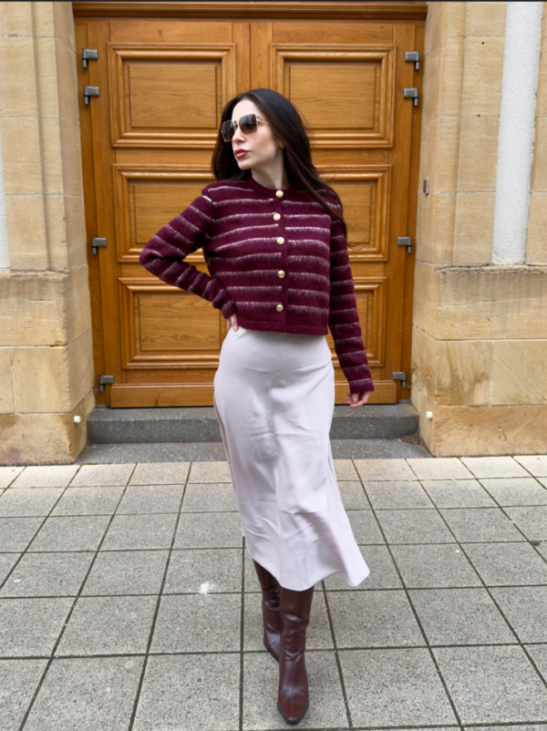 Jupe en satin beige – Image 2