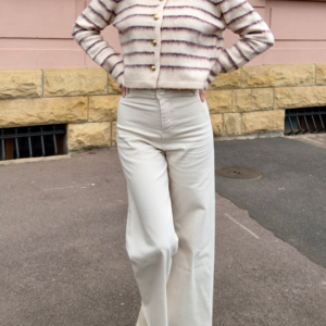 Jeans beige évasé