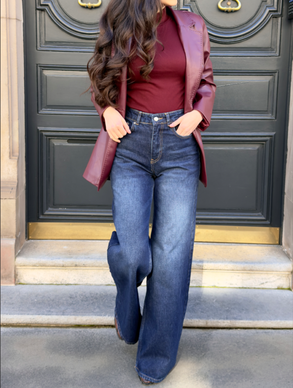 Jeans wide leg bleu – Image 2
