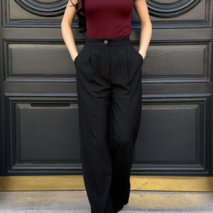 Pantalon de tailleur ample noir
