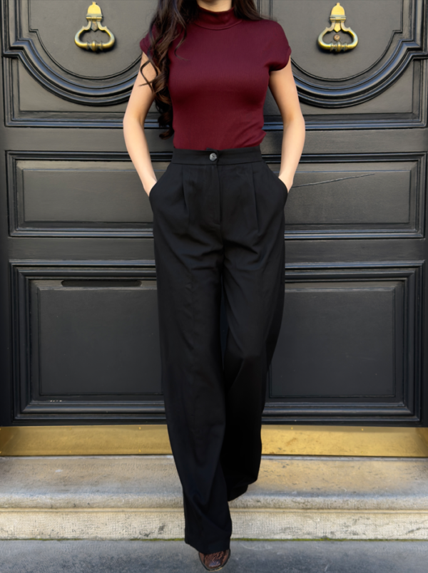 Pantalon de tailleur ample noir