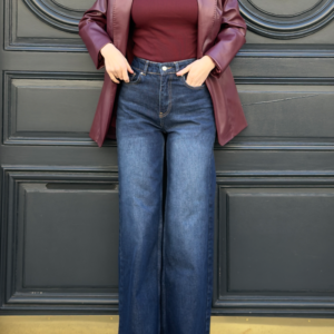 Jeans wide leg bleu