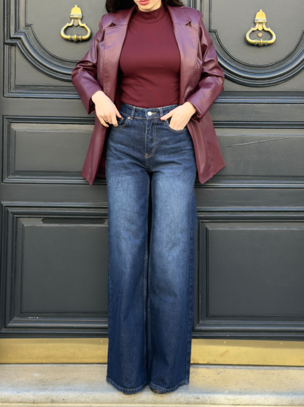 Jeans wide leg bleu