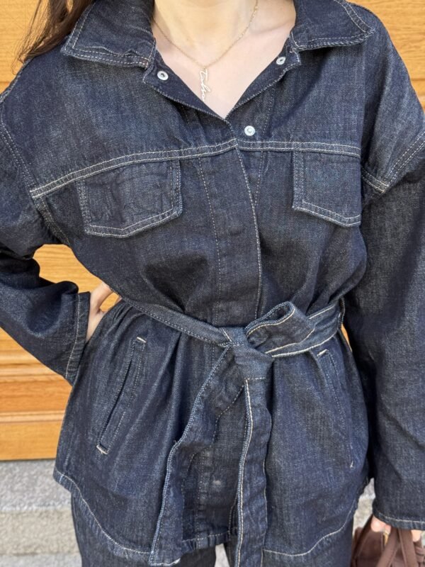 Ensemble chemise à nouer et pantalon en jeans – Image 2