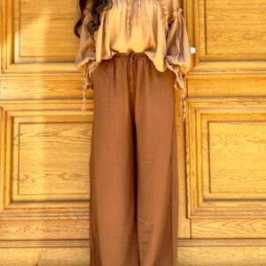 Pantalon léger et ample marron
