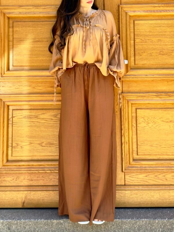 Pantalon léger et ample marron