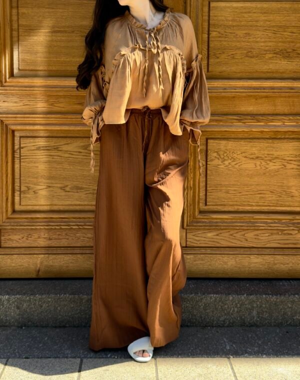 Pantalon léger et ample marron – Image 2