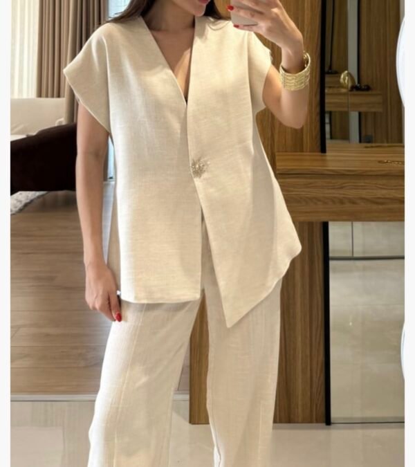 Ensemble à bouton soleil beige – Image 3