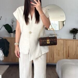 Ensemble à bouton soleil beige