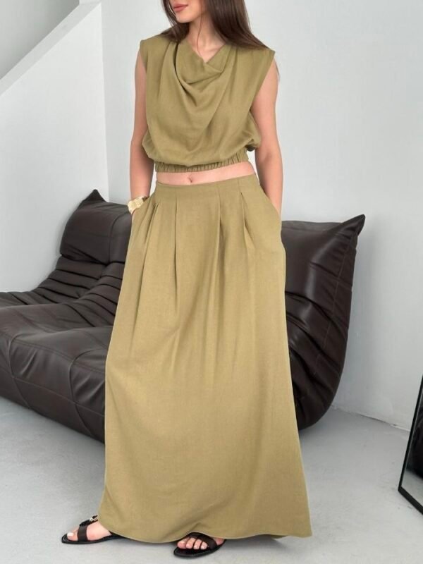 Ensemble jupe longue et top sans manche