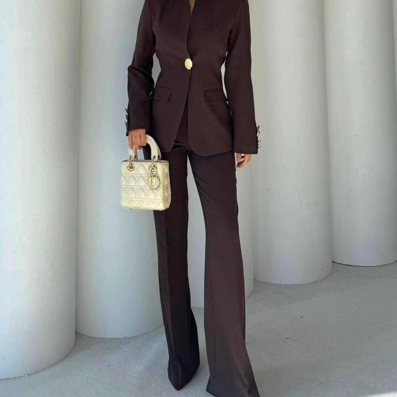 Ensemble de tailleur | Bordeaux - Marron - Noir – Image 3