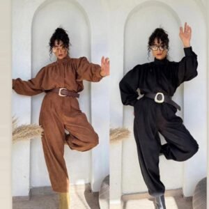 Ensemble en daim | Brun - Noir (34-40)