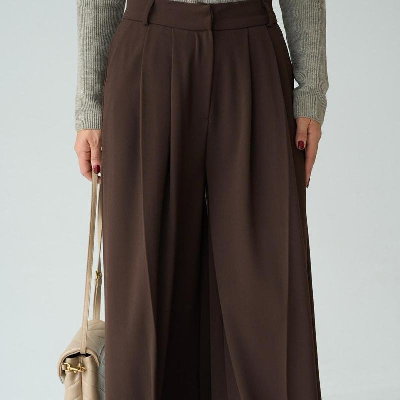 Pantalon à coupe large | Brun - Gris - Noir – Image 5