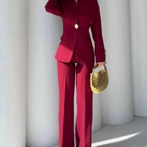 Ensemble de tailleur | Bordeaux - Marron - Noir