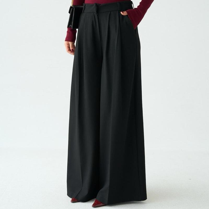 Pantalon à coupe large | Brun - Gris - Noir