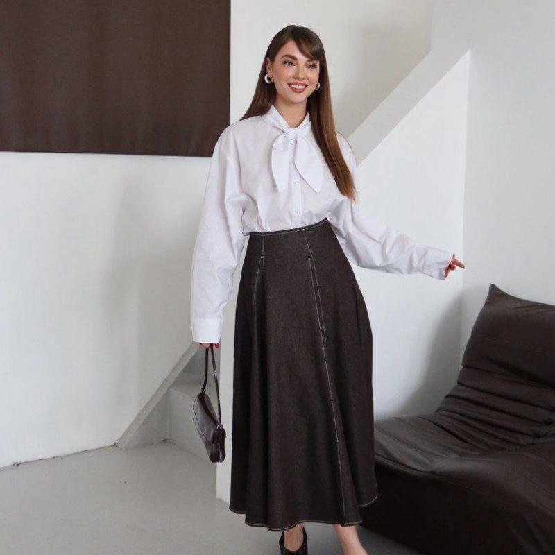 Jupe en jean évasée | Marron (36-42) – Image 2