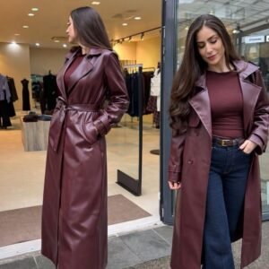Trench long similicuir | Bordeaux (36-42)