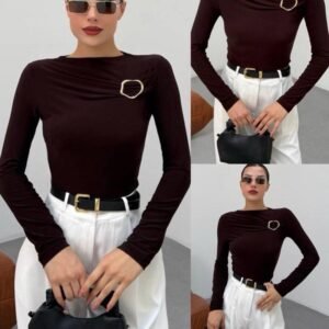 Pull à broche | Marron - Noir (36-40)