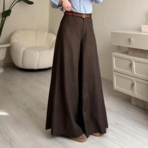Pantalon jupe-culotte | Marron (38-46)