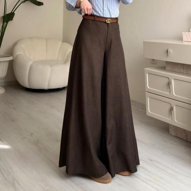 Pantalon jupe-culotte | Marron (38-46)