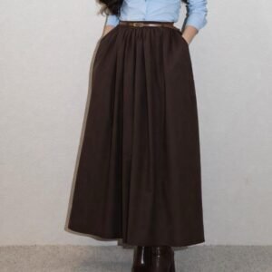 Jupe à ceinture évasée | Marron - Beige (36-40)