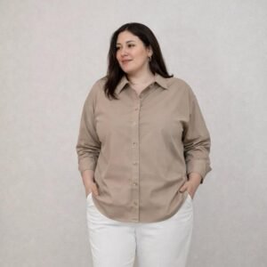 Chemise oversize | Beige (44-52)