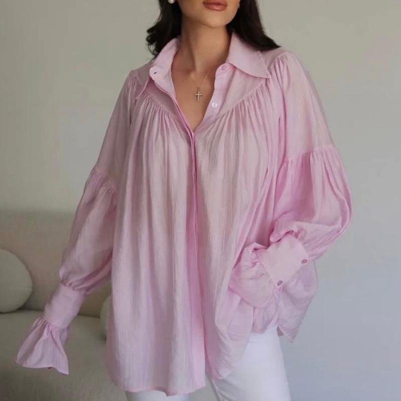 Chemise bouffante | Blanc - Rose - Bleu (34-40)