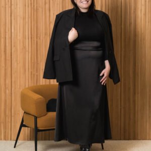 Jupe longue satinée | Noir (38-48)