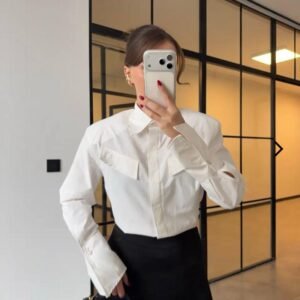 Chemise à épaulettes | Blanc (36-40)