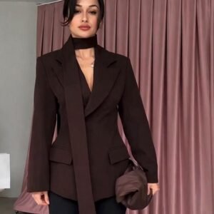 Blazer ceinturé avec écharpe (T36-40)