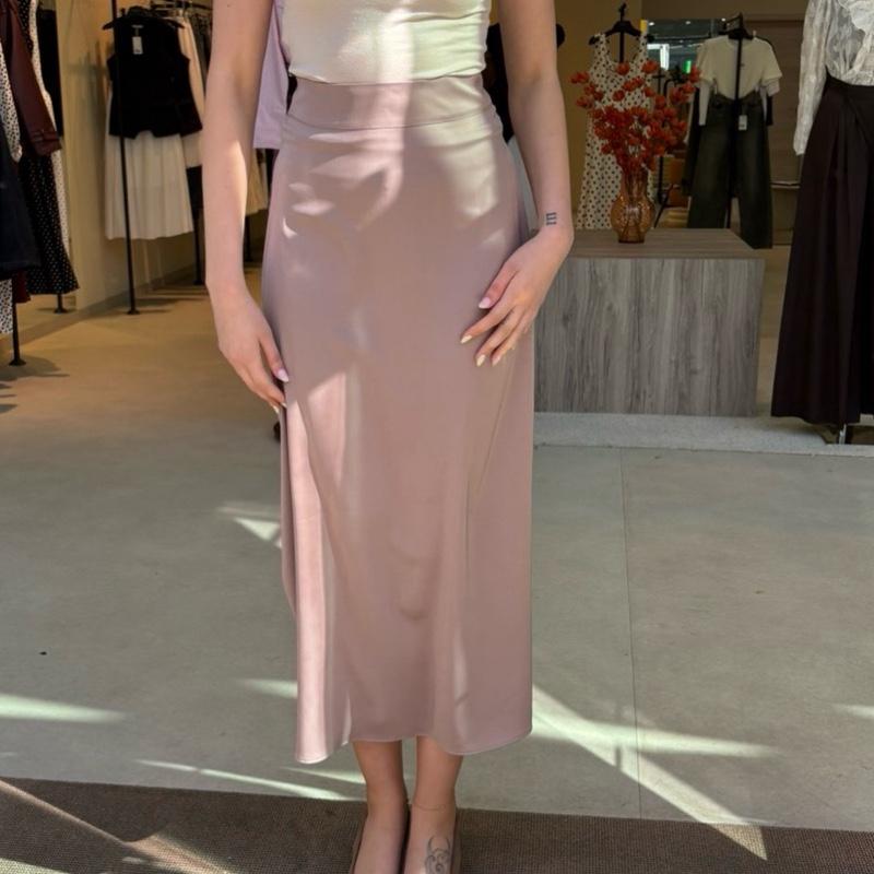 Jupe satinée rose (T38-48) – Image 2