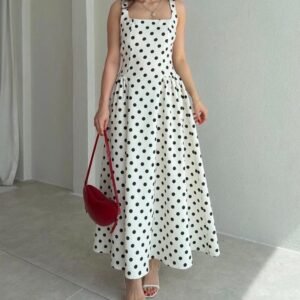 Robe blanche à petit pois (T36-40)