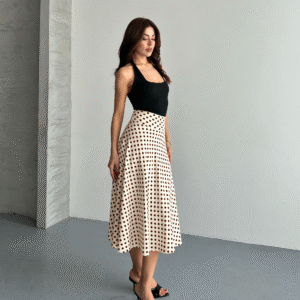Jupe fluide à pois (T36-40)
