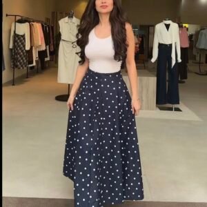 Jupe évasée à pois (T36-42)