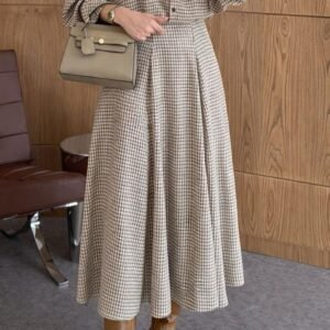 Jupe fluide à petit carreaux (T36-40)