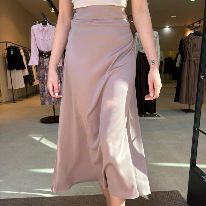 Jupe satinée rose (T38-48)