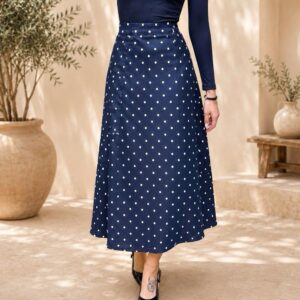 Jupe denim à pois (T36-40)