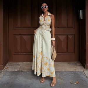 Robe longue à imprimé floral (T36-40)
