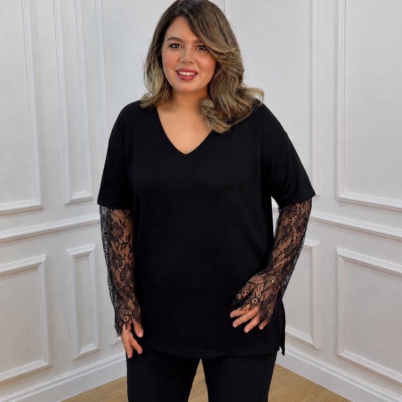 Tee-shirts avec manches dentelle (T42-50)