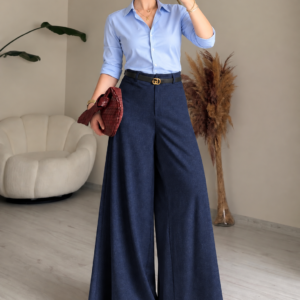 Pantalon palazzo taille haute