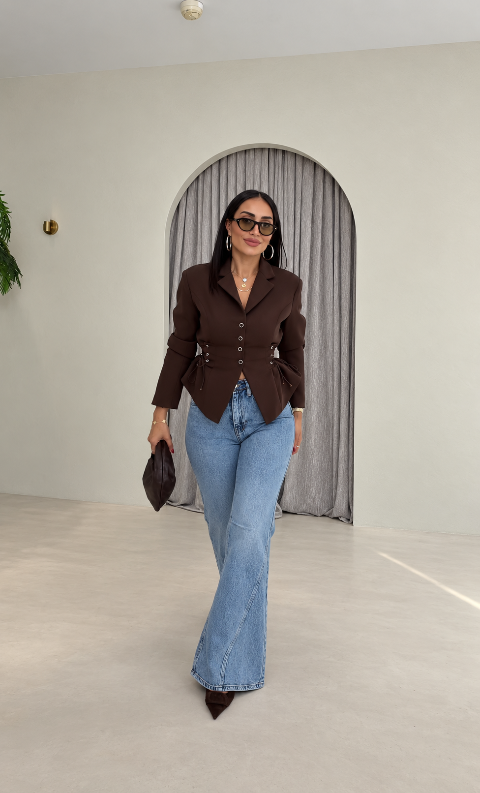 Blazer cintré à lacets