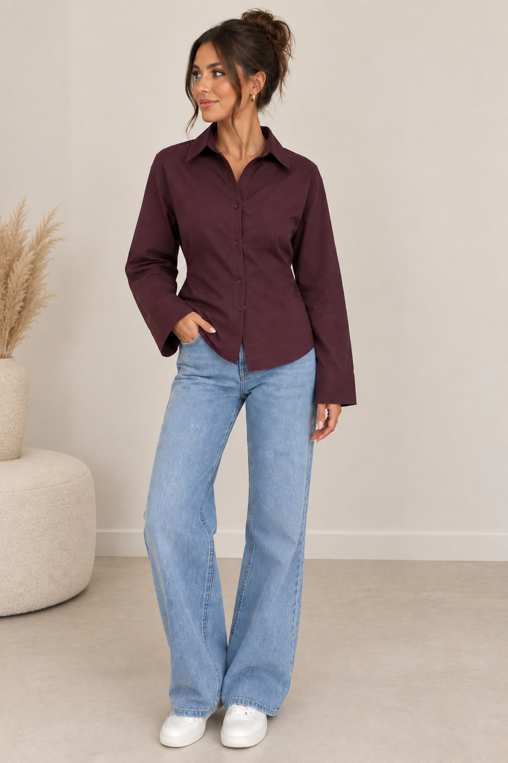 Chemise cintrée à lacet